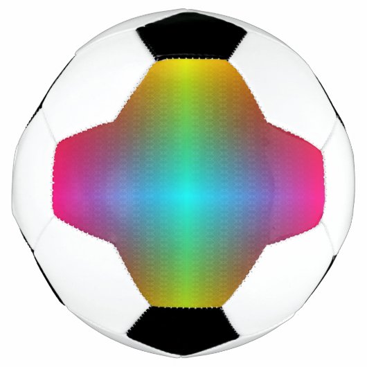 A soccer ball with a rainbow gradient pattern サッカーボール (正面)