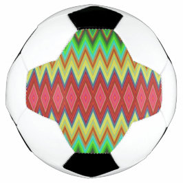 A soccer ball with vibrant, multicolored chevron  サッカーボール