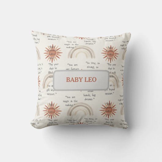 A soft, boho-inspired baby design クッション (正面)