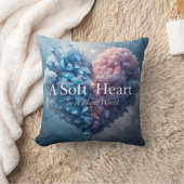 A Soft Heart in a Hard World Throw Pillow クッション (ブランケット)