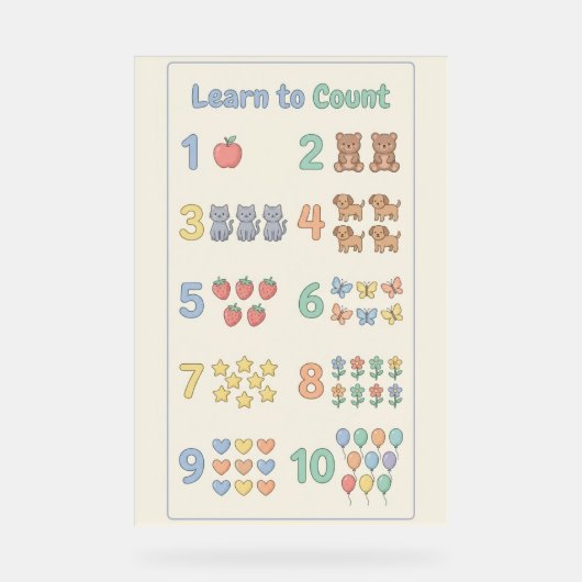 A soft pastel numbers🧸✨ アクリルサイン (正面)