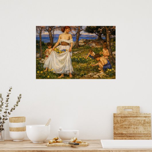 A Song of Springtime by John William Waterhouse ポスター (キッチン)
