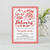 A Special Delivery is on the way Baby Invitation 招待状 (スタンド正面)