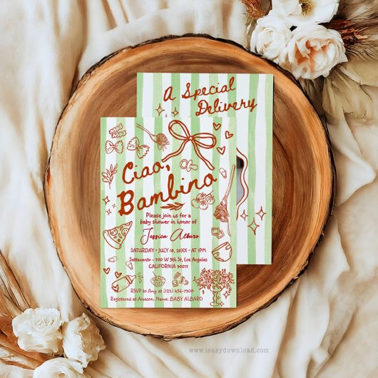 A special Delivery Photo Green Invitation 招待状