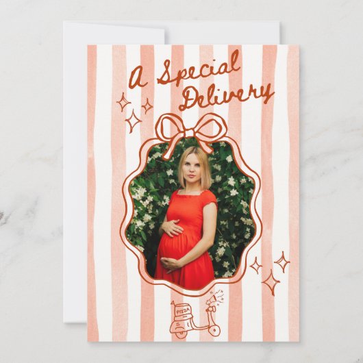 A special Delivery Photo Red Invitation 招待状 (裏面)