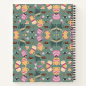 A spiral-bound notebook with a playful pattern ノートブック (裏面)
