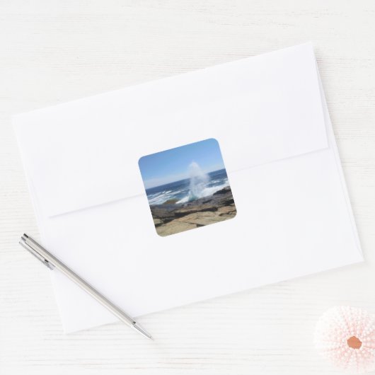 A Splash of Adventure at Schoodic Point スクエアシール (封筒)