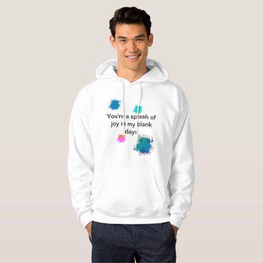 "A splash of joy" hoodie for men パーカ (正面フル)