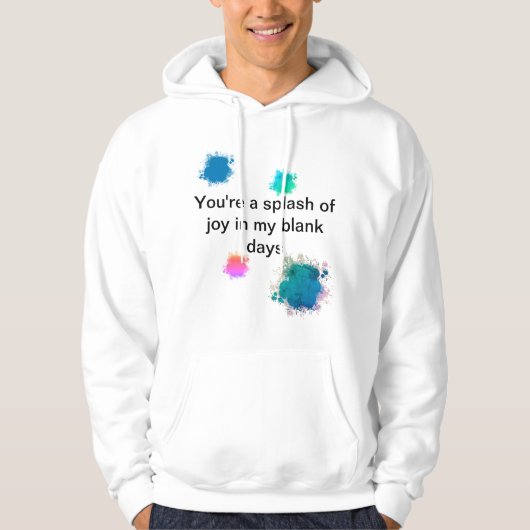 "A splash of joy" hoodie for men パーカ (正面)
