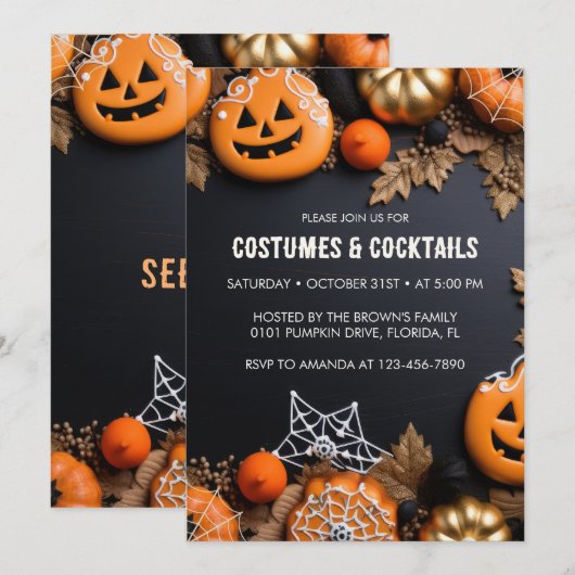 A spooky Halloween invitation fe 招待状 (正面/裏面)