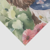 : A Springerスパニエル犬の花のデコページ 薄葉紙 (詳細)