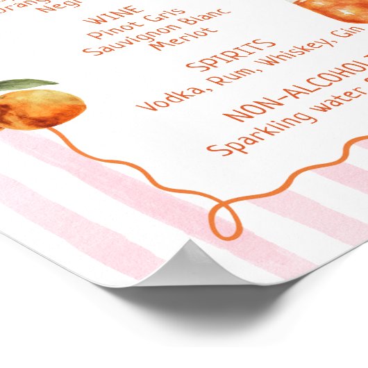 A Spritz Older Hand Drawn Drinks Menu ポスター (角)