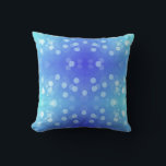 A square pillow with a gradient design  クッション<br><div class="desc">A square pillow with a gradient design from blue to teal. It features a pattern of overlapping,  translucent white circles,  creating a tranquil and dreamy effect.</div>