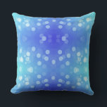 A square pillow with a gradient design from blue クッション<br><div class="desc">A square pillow with a gradient design from blue to teal. It features a pattern of overlapping, translucent white circles, creating a tranquil and dreamy effect.</div>
