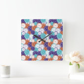 A square wall clock with overlapping clock faces  スクエア壁時計 (ホーム)