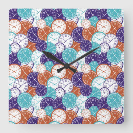 A square wall clock with overlapping clock faces  スクエア壁時計