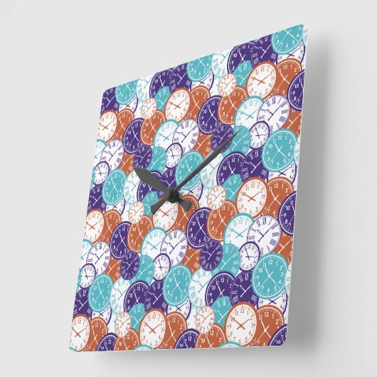 A square wall clock with overlapping clock faces  スクエア壁時計 (傾斜)