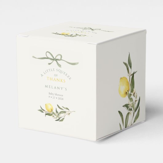 A Squeeze of Thanks Lemon Citrus Baby Shower フェイバーボックス (正面サイド)