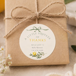 A Squeeze of Thanks Lemon Citrus Baby Shower ラウンドシール