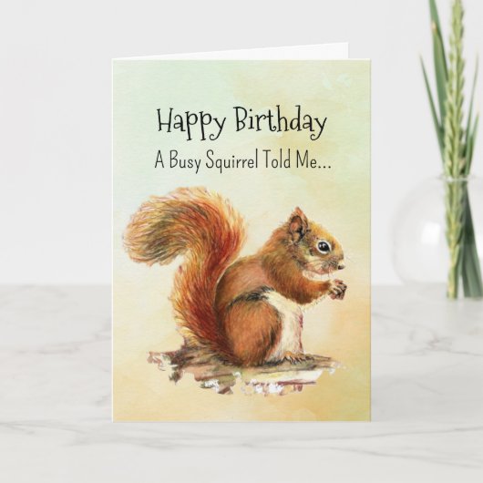 A Squirrel Personality Birthday Fun Animal カード (正面)