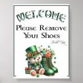 A St Patricks Day Please Remove Shoes Sign ポスター (正面)