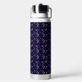 A stainless steel tumbler with a vibrant ウォーターボトル (背面)