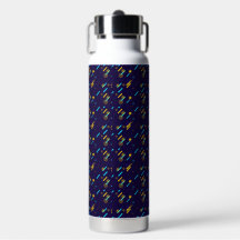 A stainless steel tumbler with a vibrant