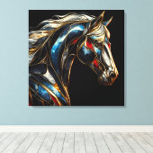 A Stallion 威厳のある - Ai On The Move キャンバスプリント (インサイチュ (ウッドフロア))