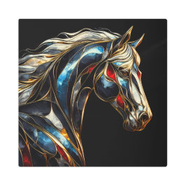 A Stallion 威厳のある - Ai On The Move メタルプリント