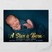A Star Is生まれ誕生写真告知カード 箔招待状 (正面)