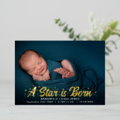 A Star Is生まれ誕生写真告知カード 箔招待状 (立ち正面)