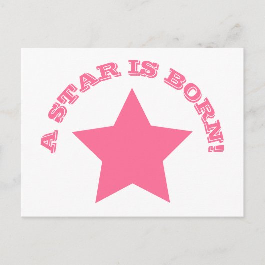 A Star is -生まれおもしろい引用文Pink Star ポストカード (正面)