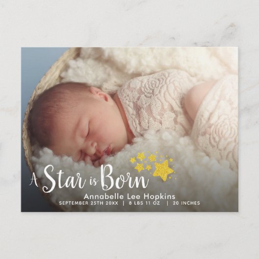 A Star is 生まれ誕生写真発表葉書 案内ポストカード (正面)