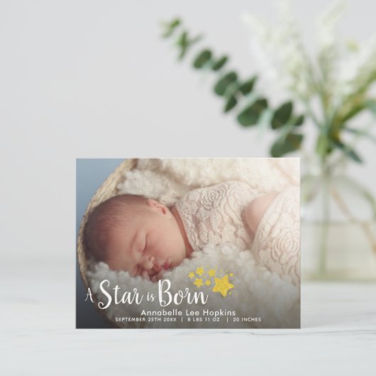 A Star is 生まれ誕生写真発表葉書 案内ポストカード (スタンド正面)
