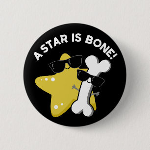 A Star Is Bone おもしろい Movie Title Pun Dark BG 缶バッジ