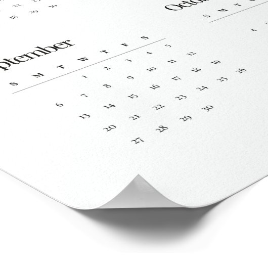  A starry night sky  photo 2026 white calender ポスター (角)