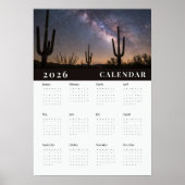 A starry night sky photo 2026 white calender ポスター (正面)