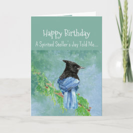 A Stellar Jay Personality Birthday Fun Bird カード