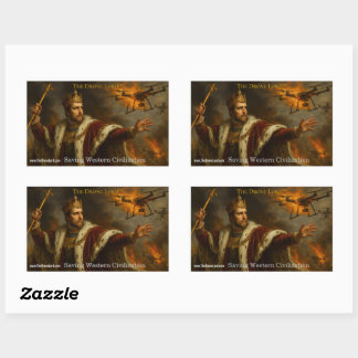 A sticker of The Drone Lord fighting 長方形シール