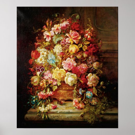A Still Life with flowers by Hans Zatzka – ポスター (正面)