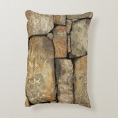 A stone wall made of cobblestones background textu アクセントクッション (裏面(縦))