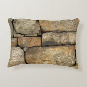 A stone wall made of cobblestones background textu アクセントクッション (裏面)