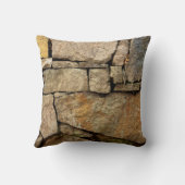 A stone wall made of cobblestones background textu クッション (裏面)