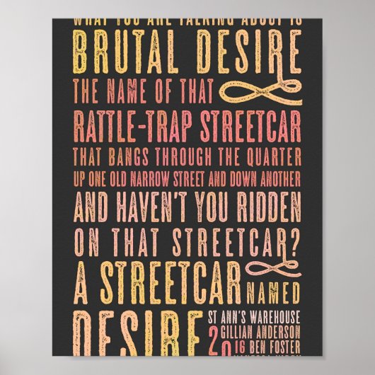 A Streetcar Named Desire Quote ポスター (正面)