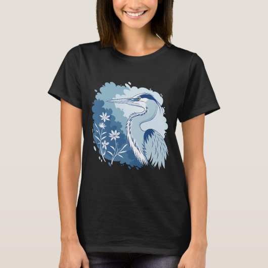 A Stunning Blue Heron Portrait  Tシャツ (正面)