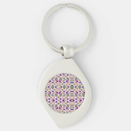 A stylish keychain featuring a round, colorful  キーホルダー