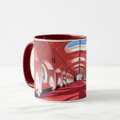 A subway station, likely designed in a retro マグカップ (正面左)