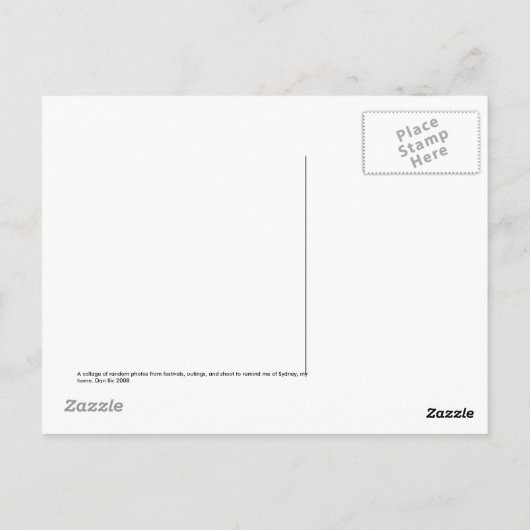 A Summer in Sydney ポストカード (裏面)