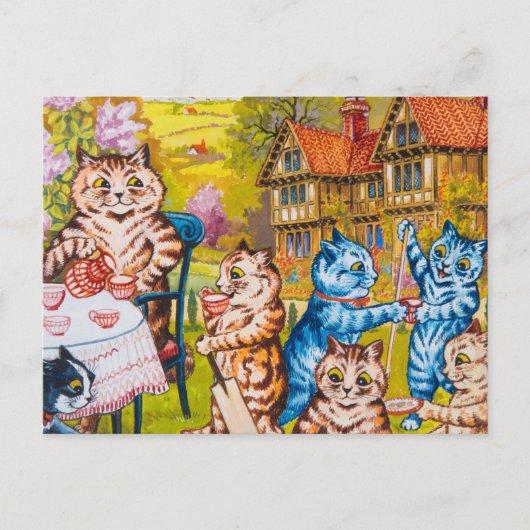 A Summer Teaパーティーby Louis Wain ポストカード (正面)