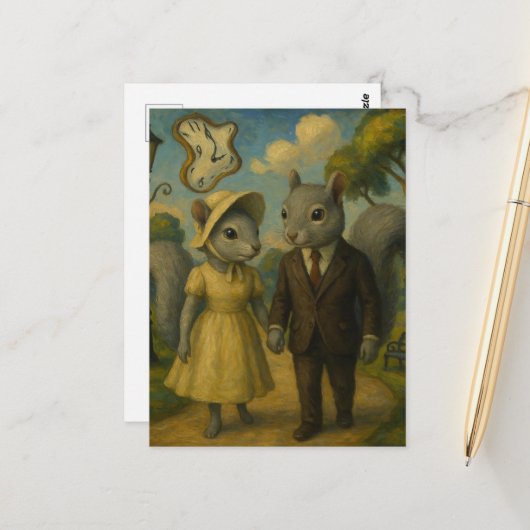 A Surreal Grey Squirrel Couple ポストカード (正面/裏面インサイチュ)